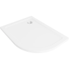 Mexen Flat félköríves slim zuhanytálca balos 100 x 80 cm, fehér, króm szifon - 41108010L