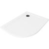 Mexen Flat félköríves slim zuhanytálca jobb 100 x 90 cm, fehér, fekete szifon - 41109010P-B
