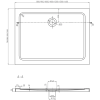 Mexen Flat téglalap alakú slim zuhanytálca  110 x 70 cm, Fehér, szifon Fekete - 40107011B