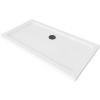 Mexen Flat téglalap alakú slim zuhanytálca 140 x 70 cm, fehér, fekete szifonnal - 40107014B
