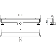 Mexen Flat Wall 2 az 1-ben fali zuhanyfolyóka 90 cm, Króm - 1030090 fürdőkellék