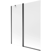 Mexen Flip Kádparaván 1 részes 140 x 150 cm, szron, fekete - 894-140-101-70-30 Kádparaván