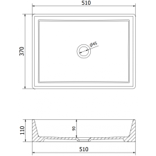 Mexen Goya munkalapi mosdó 51 x 37 cm, Fehér - 22185000 szaniter