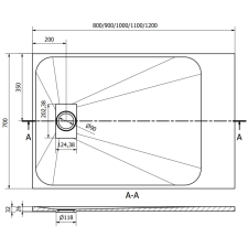 Mexen Hugo téglalap alakú zuhanytálca SMC 100 x 70 cm, Fekete - 42707010 fürdőkellék