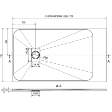 Mexen Hugo téglalap alakú zuhanytálca SMC 140 x 70 cm, Fekete - 42707014 fürdőkellék