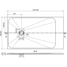 Mexen Hugo téglalap alakú zuhanytálca SMC 170 x 80 cm, Fehér - 42108017 fürdőkellék