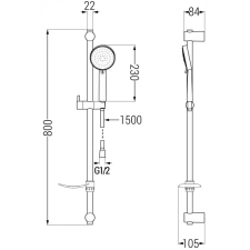 Mexen Kama DF75 kád készlet, Króm - 72513DF75-00 fürdőkellék