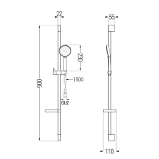 Mexen Kama DS75 kád készlet, Fekete - 72503DS75-70 fürdőkellék