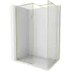 Mexen Kioto-F zuhanyfal Walk-in kerettel 140 x 85 cm, átlátszó 8 mm, arany szálcsiszolt - 800-140-202-04-55-085