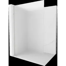 Mexen Kioto L Walk-in zuhanyfal 100 x 200 cm, matt, kefélt nikkel fürdőkellék