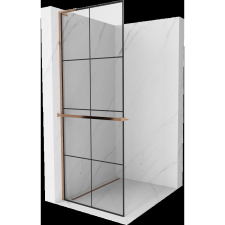 Mexen Kioto+ L Walk-in zuhanyfal 70 x 200 cm, fekete minta, rózsaarany fürdőkellék