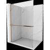 Mexen Kioto+ L Walk-in zuhanyfal polccal 80 x 200 cm, átlátszó, rózsaszín arany - 800-080-123-60-00