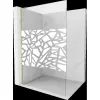 Mexen Kioto L zuhanyfal Walk-in 110 x 200 cm, fehér minta, arany fényes - 800-110-103-55-85