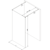 Mexen Kioto szabadonálló zuhanyfal 100 x 200 cm, Átlátszó/Fekete minta 8 mm, Króm - 800-100-002-01-78