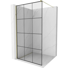 Mexen Kiotó Walk-in Zuhanyfal - 100x200 cm - Fekete/Arany kád, zuhanykabin