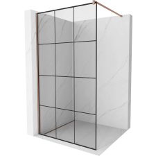 Mexen Kioto Walk-in Zuhanyfal - 100x200 cm - Fekete/Rózsaarany kád, zuhanykabin