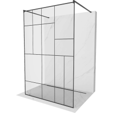 Mexen Kiotó Walk-in Zuhanyfal - 110x200 cm - Fekete kád, zuhanykabin