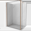 Mexen Kioto Walk-in zuhanyfal 130 x 30 cm, fekete minta, kefeelt mért - 800-130-212-65-70-030