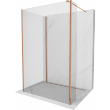 Mexen Kioto Walk-in zuhanyfal 140 x 80 x 30 cm, átlátszó, rózsaarany fürdőkellék