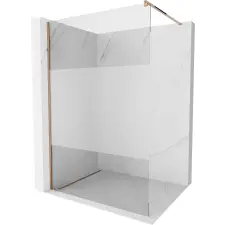 Mexen Kiotó Walk-In Zuhanyfal - 140x200 cm - 8 mm Biztonsági Üveg - Rózsaszín Arany kád, zuhanykabin