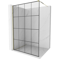 Mexen Kiotó Walk-In Zuhanyfal - 140x200 cm - Fekete/Arany kád, zuhanykabin