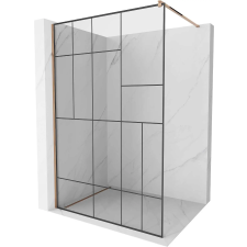 Mexen Kiotó Walk-In Zuhanyfal - 70x200 cm - Fekete/Átlátszó kád, zuhanykabin
