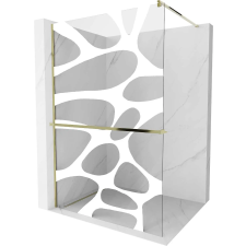 Mexen Kioto+ Walk-in Zuhanyfal - 90x200 cm - 8 mm Üveg - Arany kád, zuhanykabin