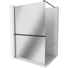 Mexen Kioto+ Walk-in Zuhanyfal - 90x200 cm - 8 mm Üveg - Fekete kád, zuhanykabin