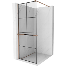Mexen Kioto+ Walk-in Zuhanyfal - 90x200 cm - 8 mm Üveg - Rózsaszín Arany kád, zuhanykabin