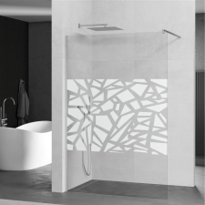 Mexen Kioto walk-in zuhanyfal - átlátszó - dekorbetéttel üveg / króm profil - 90 cm (800-090-101-01-85) kád, zuhanykabin