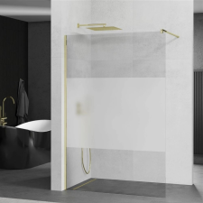 Mexen Kioto walk-in zuhanyfal - átlátszó/tej üveg / arany profil - 100 cm (800-100-101-50-35) kád, zuhanykabin