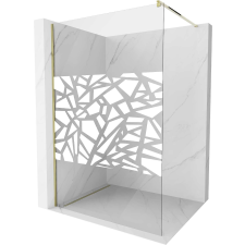 Mexen Kioto Walk-in Zuhanykabin - 100x200 cm - 8 mm Üveg - Arany kád, zuhanykabin