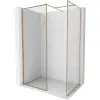 Mexen Kioto-XF Walk-in zuhanyfal kerettel 130x100 cm, átlátszó 10 mm, szálcsiszolt réz - 800-130-202-04-65-100-XF