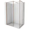 Mexen Kioto-XF Walk-in zuhanyfal kerettel 140 x 90 cm, átlátszó 10 mm, rózsaarany - 800-140-202-04-60-090-XF