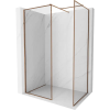 Mexen Kioto-XF zuhanyfal Walk-in kerettel 160 x 100 cm, átlátszó 10 mm, rózsaarany - 800-160-202-04-60-100-XF