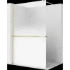 Mexen Kioto+ zuhanyfal polccal Walk-in 120 x 200 cm, fehér ombre 8 mm, arany - 800-120-121-50-86