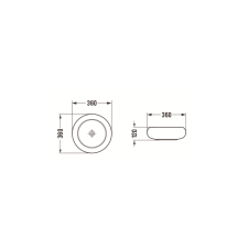 Mexen Lola munkalapi mosdó 36 x 36 cm, Fekete matt - 22213685 szaniter