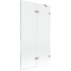 Mexen Lunar kétszárnyú fürdőszobai paraván jobboldali 100 x 150 cm, átlátszó, szálcsiszolt nikkel - 897-100-100-97-00-P