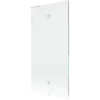 Mexen Lunar L fürdőkád paraván, 2-szárnyú, balos 90 x 150 cm, átlátszó, fehér - 897L-090-100-20-00-L