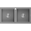 Mexen Mario 2-medencés gránit mosogató 820 x 436 mm, Szürke - 6504822000-71