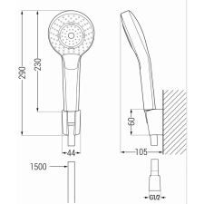 Mexen Milo R05 kád készlet, Króm - 713153R05-00 fürdőkellék