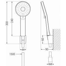 Mexen Milo R40 kád készlet, Arany - 71303R40-50 fürdőkellék