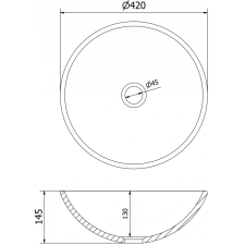 Mexen Mira pultra szerelhető üveg mosdókagyló 42 x 42 cm, Fekete - 24124270 szaniter