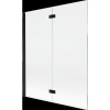 Mexen Mist kádparaván, 2-szárnyú balos 140 x 150 cm, átlátszó, fekete - 8A9-140-002-70-00-L