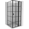 Mexen Mist T zuhanykabin jobbra nyíló ajtóval 80 x 80 cm, fekete rács, fekete - 8A4T-080-080-70-77-P