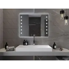 Mexen Ner LED Tükör - 80x60cm, Páramentesítő fürdőszoba bútor