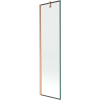 Mexen Next 1-szárnyú fürdőkád paraván 50 x 150 cm, fekete keret, csiszolt réz - 895-050-000-00-70-65