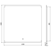 Mexen Nida megvilágított fürdőszobai tükör 100 x 100 cm, LED 6000K, anti-pára - 9806-100-100-611-00
