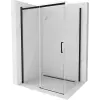 Mexen Omega 110 x 80 cm-es toló zuhanykabin, átlátszó, fekete - 825-110-080-70-00