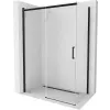 Mexen Omega 130 x 70 cm-es toló zuhanykabin, átlátszó, fekete - 825-130-070-70-00